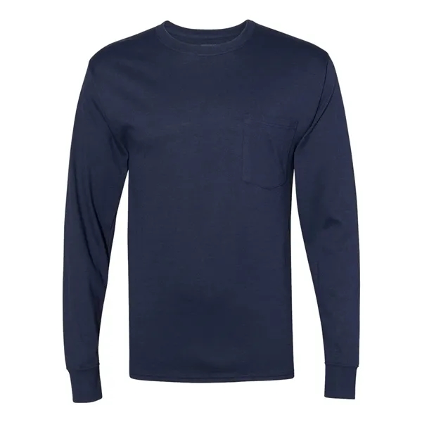 Hanes Unisex Workwear Long Sleeve Pocket T-Shirt - Hanes Unisex Workwear Long Sleeve Pocket T-Shirt - Image 5 of 10
