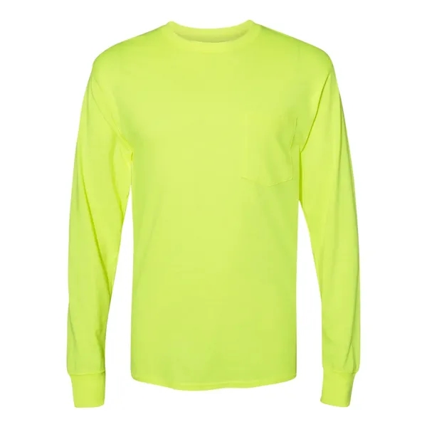 Hanes Unisex Workwear Long Sleeve Pocket T-Shirt - Hanes Unisex Workwear Long Sleeve Pocket T-Shirt - Image 7 of 10