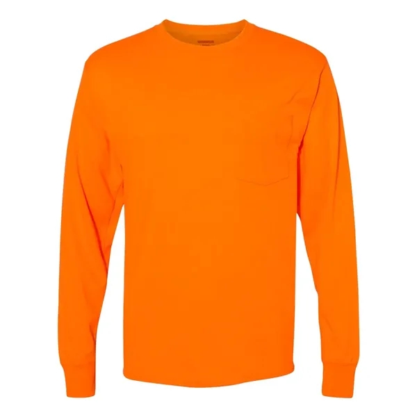 Hanes Unisex Workwear Long Sleeve Pocket T-Shirt - Hanes Unisex Workwear Long Sleeve Pocket T-Shirt - Image 9 of 10