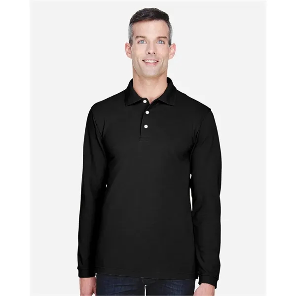 Harriton Men's Easy Blend™ Long Sleeve Polo - Harriton Men's Easy Blend™ Long Sleeve Polo - Image 0 of 6