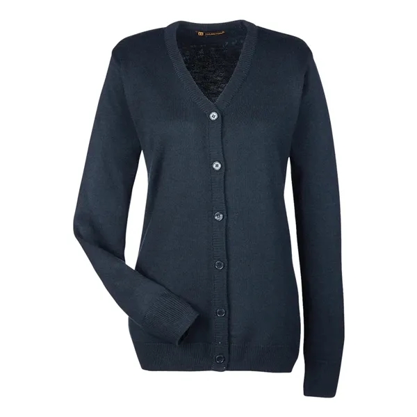 Harriton Women's Pilbloc V-Neck Button Cardigan Sweater - Harriton Women's Pilbloc V-Neck Button Cardigan Sweater - Image 2 of 5