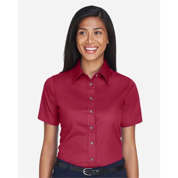 Harriton Women's Easy Blend™ Short Sleeve Twill Dress Shi... - Harriton Women's Easy Blend™ Short Sleeve Twill Dress Shi... - Image 0 of 12