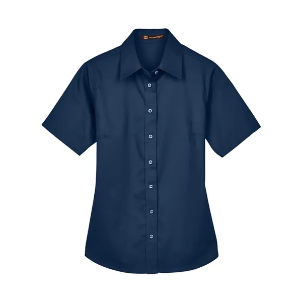 Harriton Women's Easy Blend™ Short Sleeve Twill Dress Shi... - Harriton Women's Easy Blend™ Short Sleeve Twill Dress Shi... - Image 5 of 12