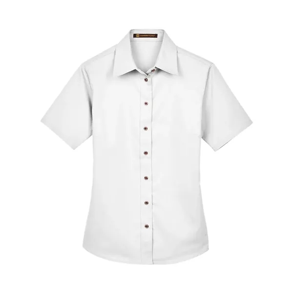 Harriton Women's Easy Blend™ Short Sleeve Twill Dress Shi... - Harriton Women's Easy Blend™ Short Sleeve Twill Dress Shi... - Image 9 of 12