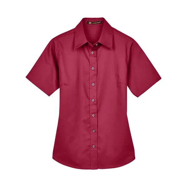 Harriton Women's Easy Blend™ Short Sleeve Twill Dress Shi... - Harriton Women's Easy Blend™ Short Sleeve Twill Dress Shi... - Image 11 of 12