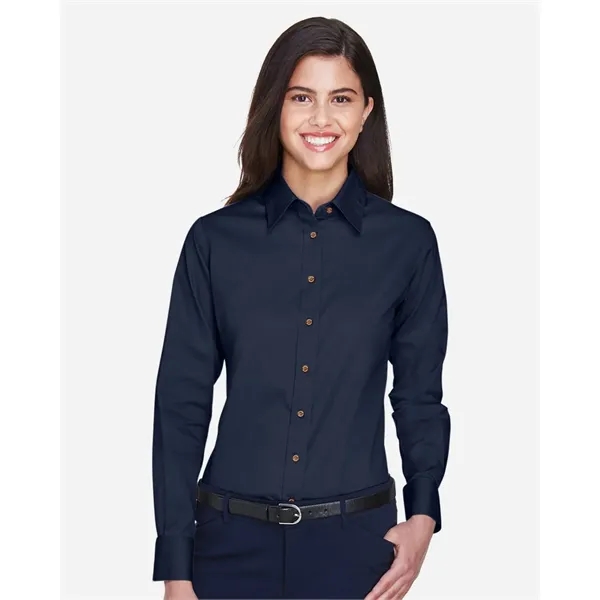 Harriton Women's Easy Blend™ Long Sleeve Twill Dress Shir... - Harriton Women's Easy Blend™ Long Sleeve Twill Dress Shir... - Image 0 of 28
