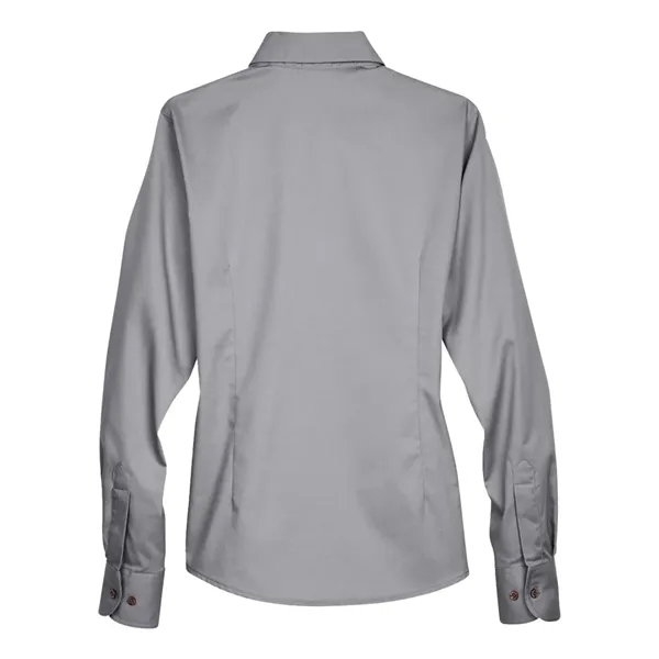 Harriton Women's Easy Blend™ Long Sleeve Twill Dress Shir... - Harriton Women's Easy Blend™ Long Sleeve Twill Dress Shir... - Image 4 of 28