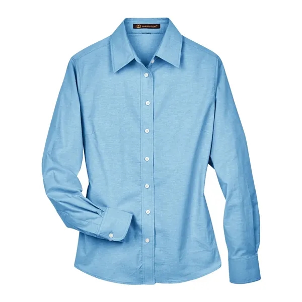 Harriton Women's Long Sleeve Oxford Dress Shirt - Harriton Women's Long Sleeve Oxford Dress Shirt - Image 3 of 8