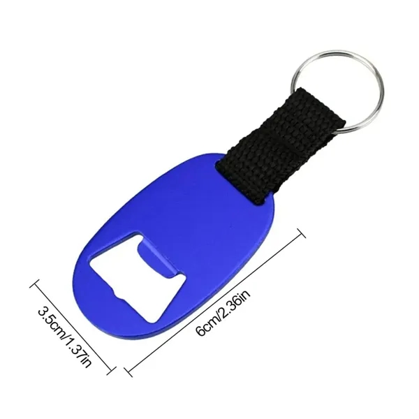 Aluminum Bottle Opener Keychain with Nylon Strap - Aluminum Bottle Opener Keychain with Nylon Strap - Image 1 of 4