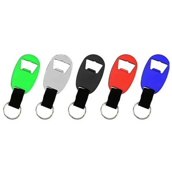 Aluminum Bottle Opener Keychain with Nylon Strap - Aluminum Bottle Opener Keychain with Nylon Strap - Image 2 of 4