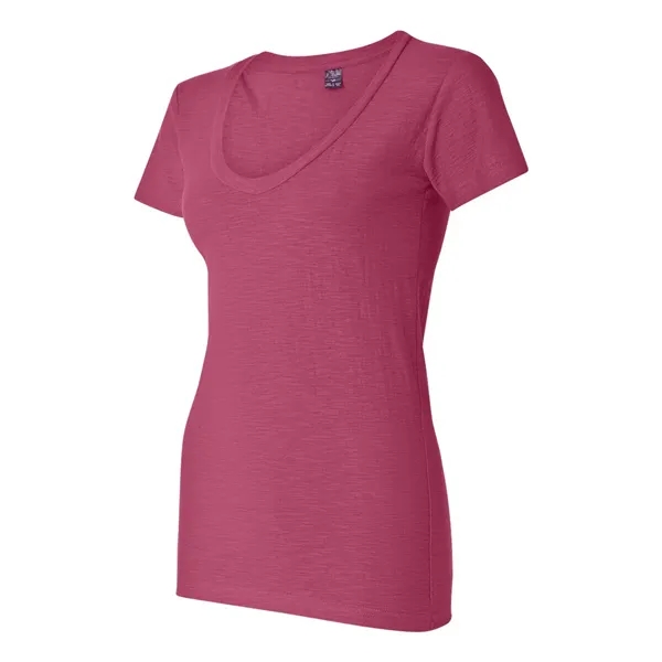 J. America Women's V-Neck Slub T-Shirt - J. America Women's V-Neck Slub T-Shirt - Image 14 of 15