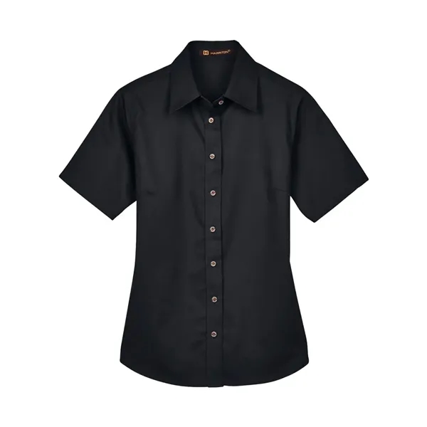 Harriton Women's Easy Blend™ Short Sleeve Twill Dress Shi...