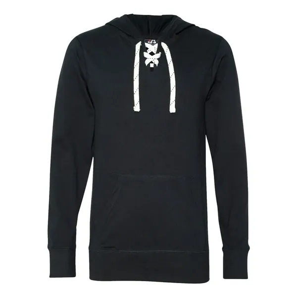 J. America Unisex Jersey Sport Lace Hooded Pullover - J. America Unisex Jersey Sport Lace Hooded Pullover - Image 5 of 9