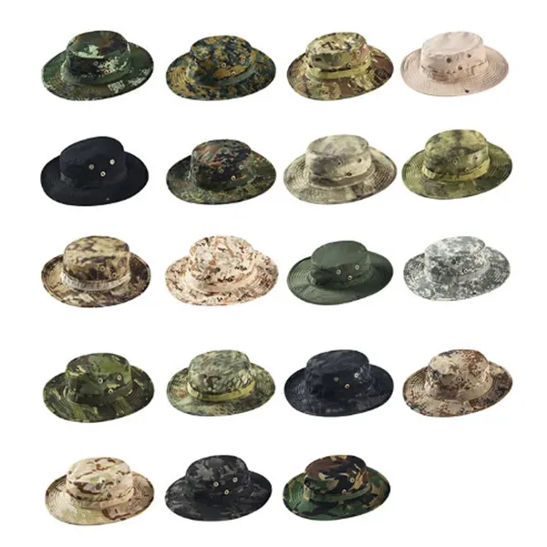 Wide Brim Camo Boonie Hat with Eyelets for Outdoors - Wide Brim Camo Boonie Hat with Eyelets for Outdoors - Image 2 of 5