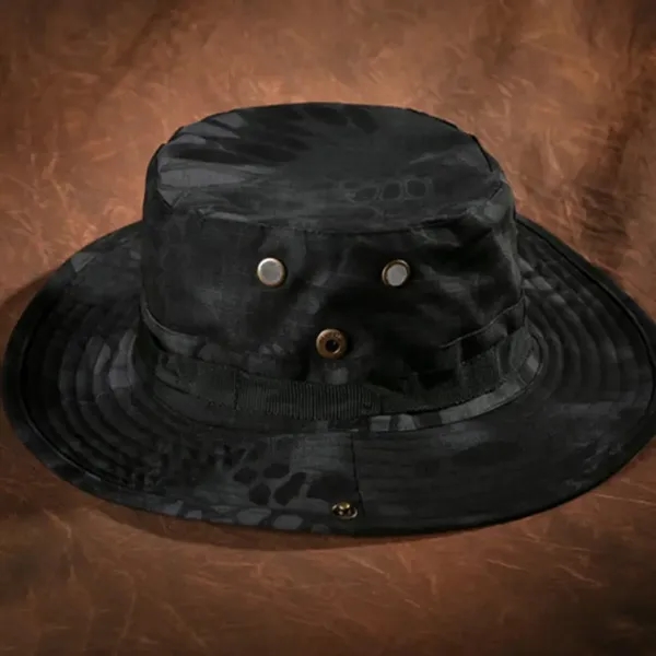 Wide Brim Camo Boonie Hat with Eyelets for Outdoors - Wide Brim Camo Boonie Hat with Eyelets for Outdoors - Image 4 of 5