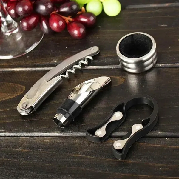 Wooden Chess and Wine Tool Gift Set with Game Board Lid - Wooden Chess and Wine Tool Gift Set with Game Board Lid - Image 6 of 13