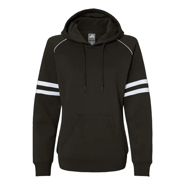 J. America Women's Varsity Fleece Piped Hooded Sweatshirt - J. America Women's Varsity Fleece Piped Hooded Sweatshirt - Image 1 of 10