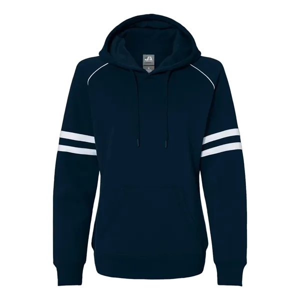 J. America Women's Varsity Fleece Piped Hooded Sweatshirt - J. America Women's Varsity Fleece Piped Hooded Sweatshirt - Image 3 of 10