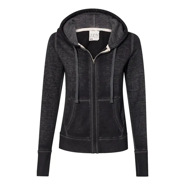 J. America Women's Zen Fleece Full-Zip Hooded Sweatshirt - J. America Women's Zen Fleece Full-Zip Hooded Sweatshirt - Image 8 of 15