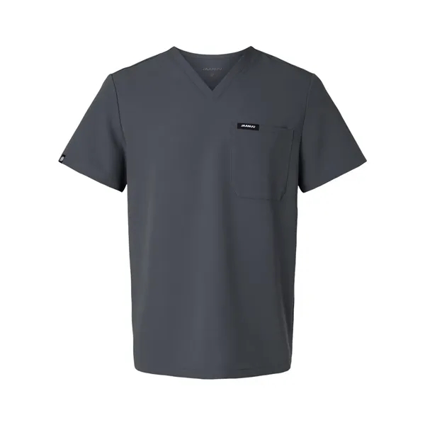 Jaanuu Men's Holmes Everyday 1-Pocket Scrub V-Neck Top - Jaanuu Men's Holmes Everyday 1-Pocket Scrub V-Neck Top - Image 2 of 10