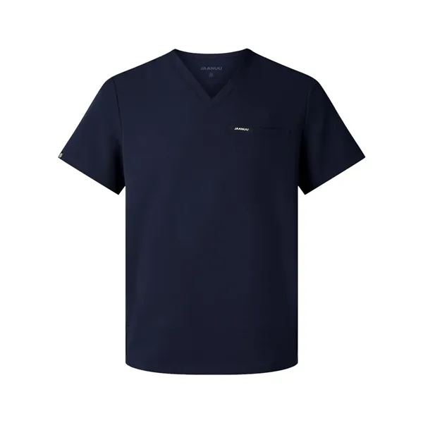 Jaanuu Men's Platt 3-Pocket Scrub V-Neck Top - Jaanuu Men's Platt 3-Pocket Scrub V-Neck Top - Image 6 of 10