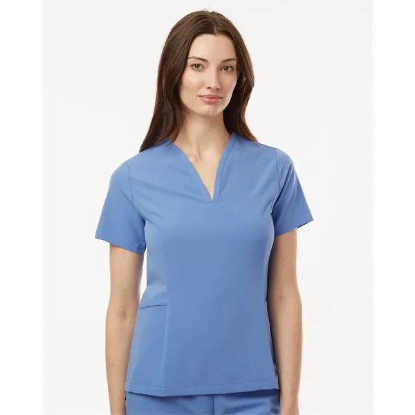 Jaanuu Women's Calix Fit & Flare Scrub V-Neck Top - Jaanuu Women's Calix Fit & Flare Scrub V-Neck Top - Image 0 of 12