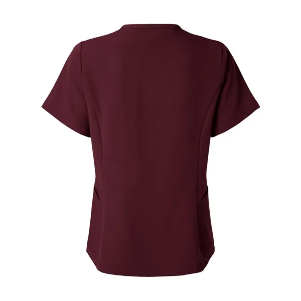 Jaanuu Women's Calix Fit & Flare Scrub V-Neck Top - Jaanuu Women's Calix Fit & Flare Scrub V-Neck Top - Image 4 of 12