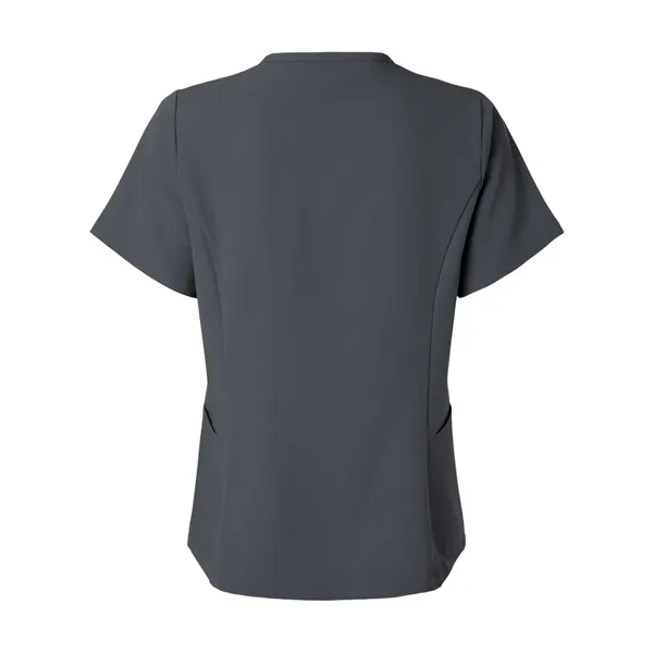Jaanuu Women's Calix Fit & Flare Scrub V-Neck Top - Jaanuu Women's Calix Fit & Flare Scrub V-Neck Top - Image 5 of 12