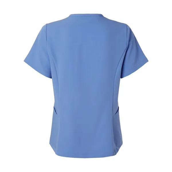 Jaanuu Women's Calix Fit & Flare Scrub V-Neck Top - Jaanuu Women's Calix Fit & Flare Scrub V-Neck Top - Image 6 of 12