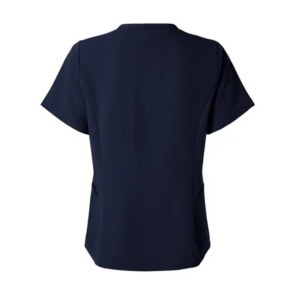 Jaanuu Women's Calix Fit & Flare Scrub V-Neck Top - Jaanuu Women's Calix Fit & Flare Scrub V-Neck Top - Image 7 of 12