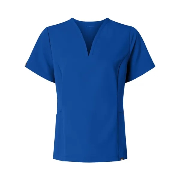 Jaanuu Women's Calix Fit & Flare Scrub V-Neck Top - Jaanuu Women's Calix Fit & Flare Scrub V-Neck Top - Image 8 of 12