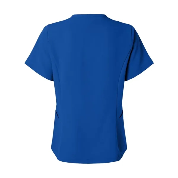 Jaanuu Women's Calix Fit & Flare Scrub V-Neck Top - Jaanuu Women's Calix Fit & Flare Scrub V-Neck Top - Image 9 of 12