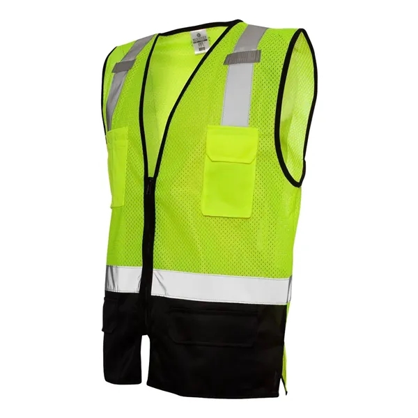 Kishigo Unisex Black Bottom Mesh Class 2 Vest - Kishigo Unisex Black Bottom Mesh Class 2 Vest - Image 2 of 5