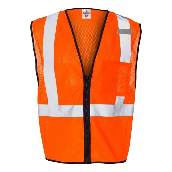 Kishigo Unisex Single Pocket Zipper Mesh Class 2 Vest - Kishigo Unisex Single Pocket Zipper Mesh Class 2 Vest - Image 4 of 6