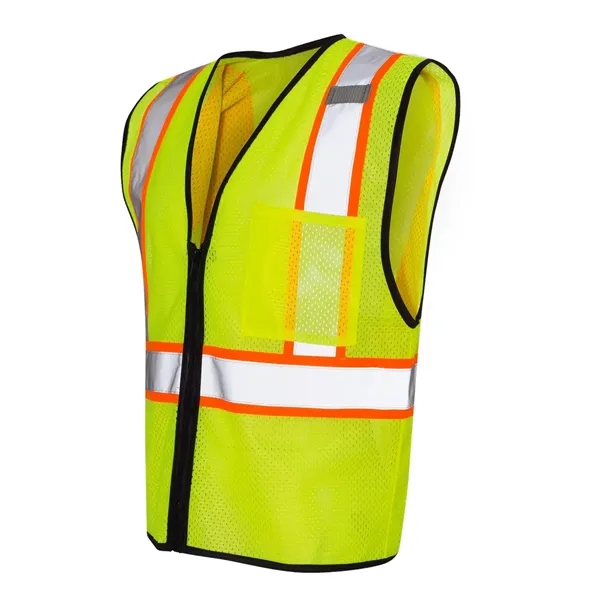 Kishigo Unisex Economy Contrasting Vest with Zippered Front - Kishigo Unisex Economy Contrasting Vest with Zippered Front - Image 2 of 6