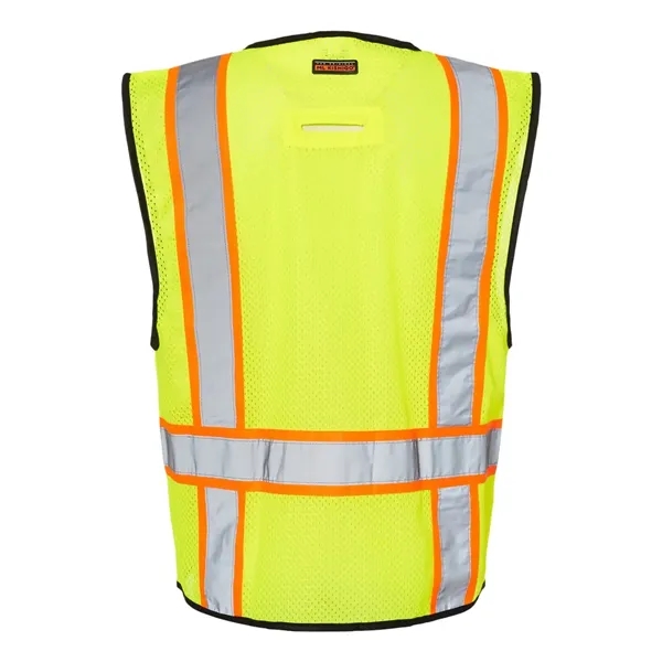 Kishigo Unisex 6 Pocket Contrast Class 2 Vest - Kishigo Unisex 6 Pocket Contrast Class 2 Vest - Image 2 of 4