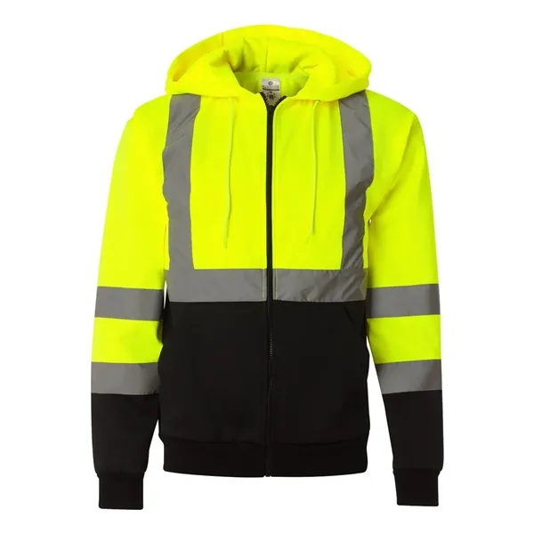 Kishigo Unisex Hi-Vis Full-Zip Hooded Sweatshirt - Kishigo Unisex Hi-Vis Full-Zip Hooded Sweatshirt - Image 1 of 6