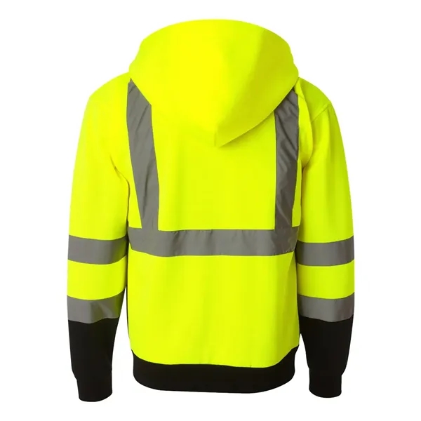 Kishigo Unisex Hi-Vis Full-Zip Hooded Sweatshirt - Kishigo Unisex Hi-Vis Full-Zip Hooded Sweatshirt - Image 3 of 6