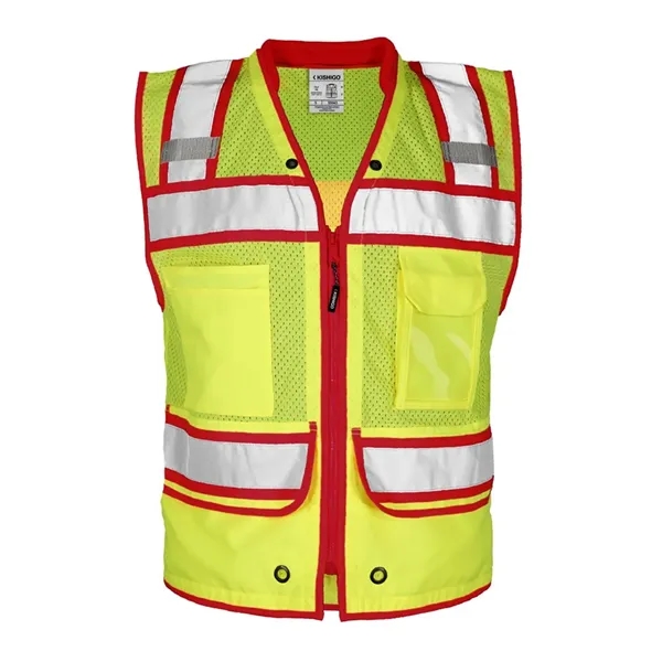 Kishigo Men's Color Contrast High Performance Surveyors Vest - Kishigo Men's Color Contrast High Performance Surveyors Vest - Image 0 of 8
