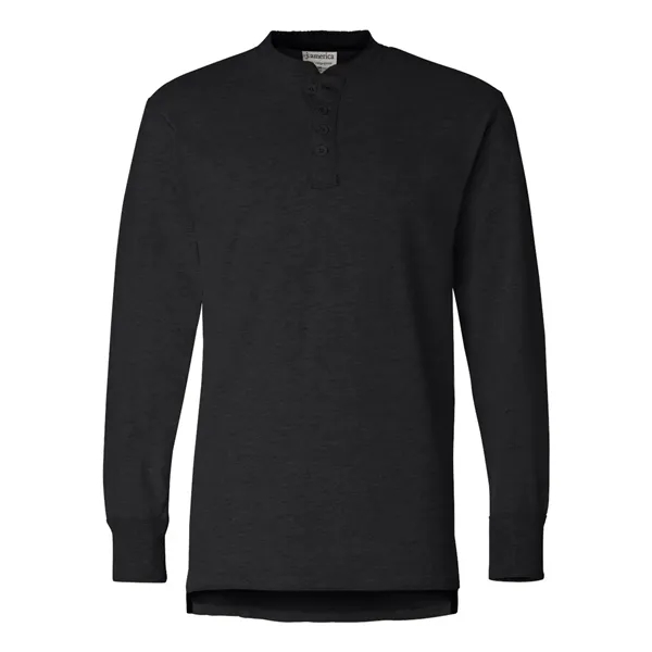 Custom J. America Men's Vintage Brushed Jersey Henley
