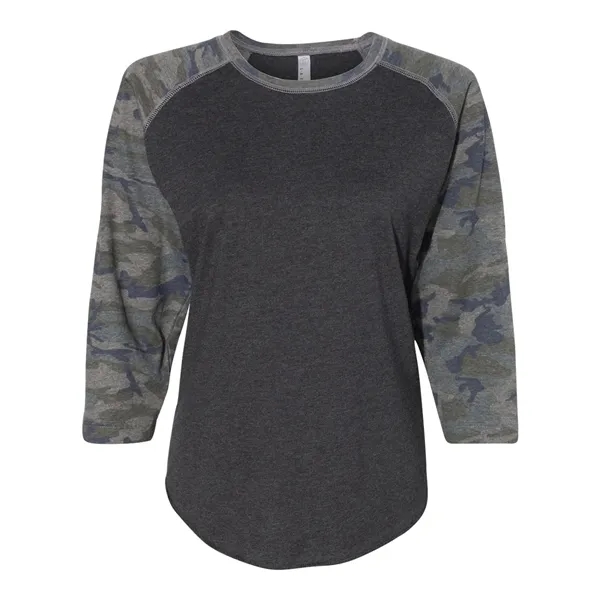 LAT Women's Baseball Fine Jersey Three-Quarter Sleeve Tee - LAT Women's Baseball Fine Jersey Three-Quarter Sleeve Tee - Image 21 of 24