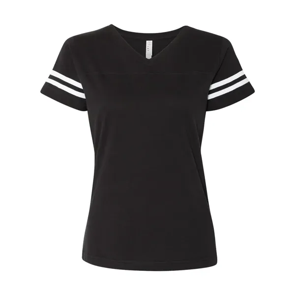 LAT Women's Football V-Neck Fine Jersey Tee - LAT Women's Football V-Neck Fine Jersey Tee - Image 1 of 26