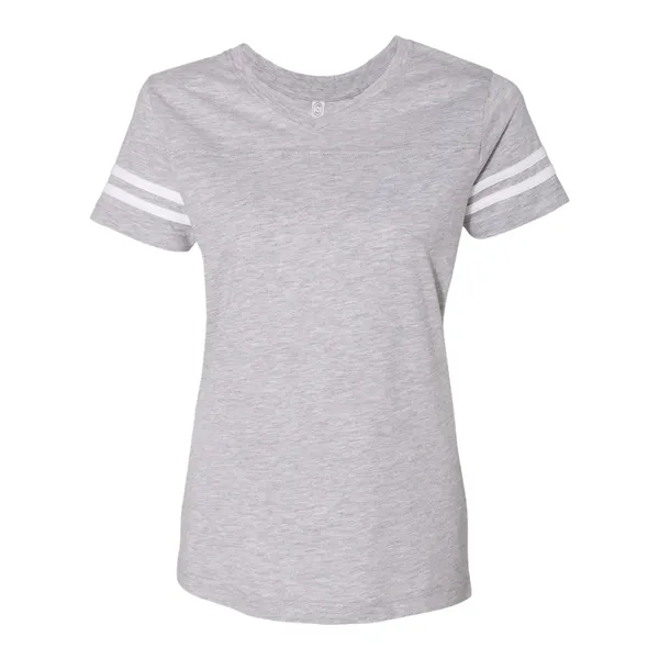 LAT Women's Football V-Neck Fine Jersey Tee - LAT Women's Football V-Neck Fine Jersey Tee - Image 9 of 26
