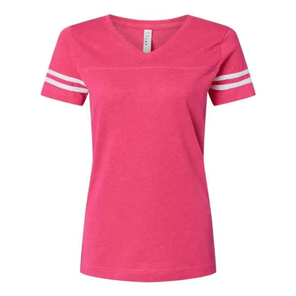 LAT Women's Football V-Neck Fine Jersey Tee - LAT Women's Football V-Neck Fine Jersey Tee - Image 11 of 26