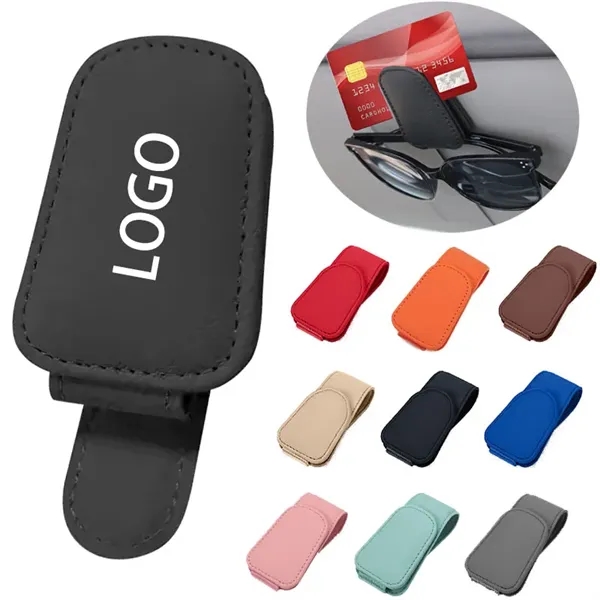 Magnetic Leather Car Visor Sunglasses Holder - Magnetic Leather Car Visor Sunglasses Holder - Image 0 of 6