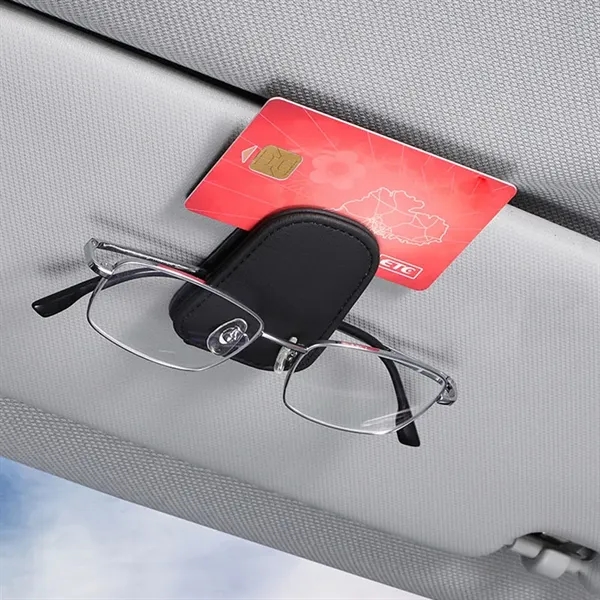Magnetic Leather Car Visor Sunglasses Holder - Magnetic Leather Car Visor Sunglasses Holder - Image 3 of 6