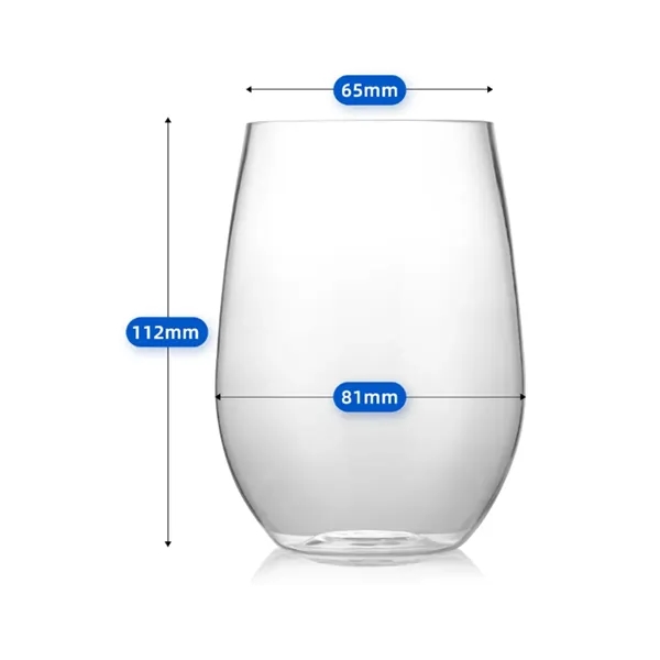 16oz. Unbreakable Reusable Plastic Egg Stemless Wine Glasses - 16oz. Unbreakable Reusable Plastic Egg Stemless Wine Glasses - Image 1 of 5
