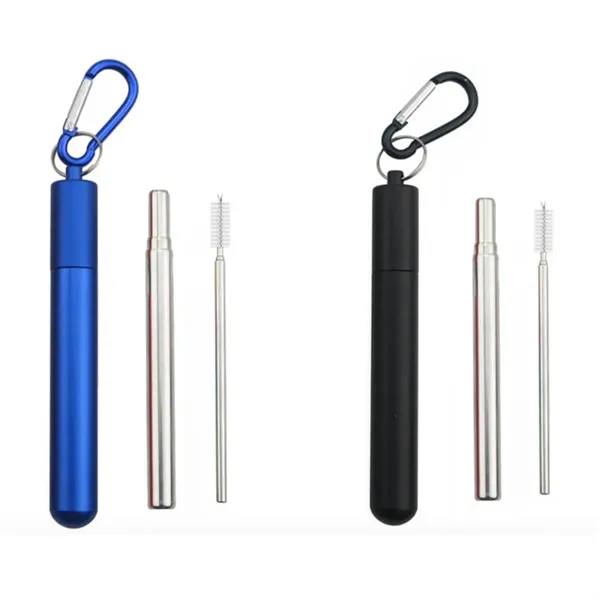 Reusable Collapsible Stainless Steel Straws with Case - Reusable Collapsible Stainless Steel Straws with Case - Image 2 of 4