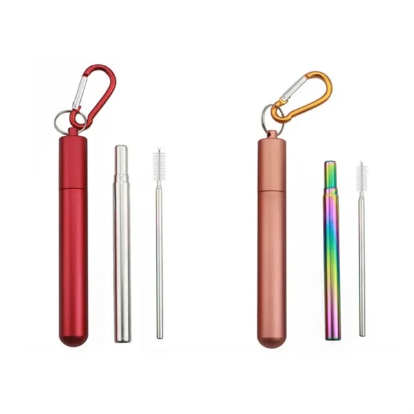Reusable Collapsible Stainless Steel Straws with Case - Reusable Collapsible Stainless Steel Straws with Case - Image 4 of 4
