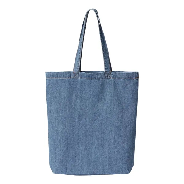 Liberty Bags Cotton Denim Gusseted Tote Bag - Liberty Bags Cotton Denim Gusseted Tote Bag - Image 3 of 4